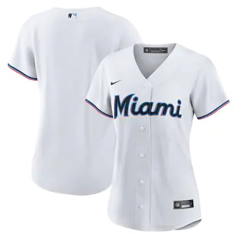 womens nike white miami marlins replica team jersey